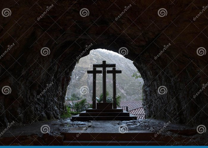 Santa Cueva Three Crosses Religious Christian Symbol in Catholic Cave ... photo