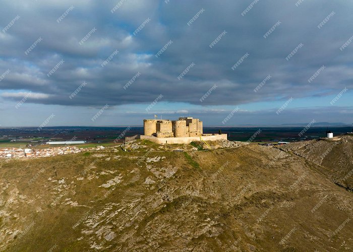 Castillo Premium Photo | Panoramic drone view of the castillo de la muela ... photo