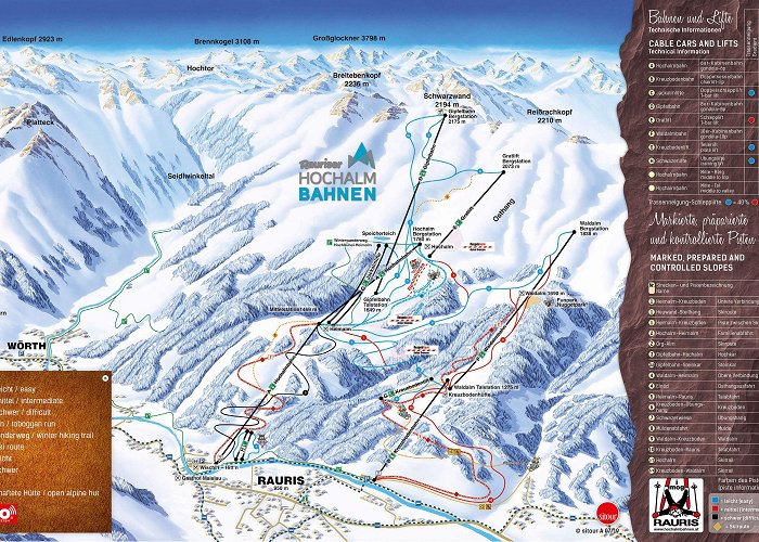 Hochalmbahn Rauris Trail Map • Piste Map • Panoramic Mountain Map photo